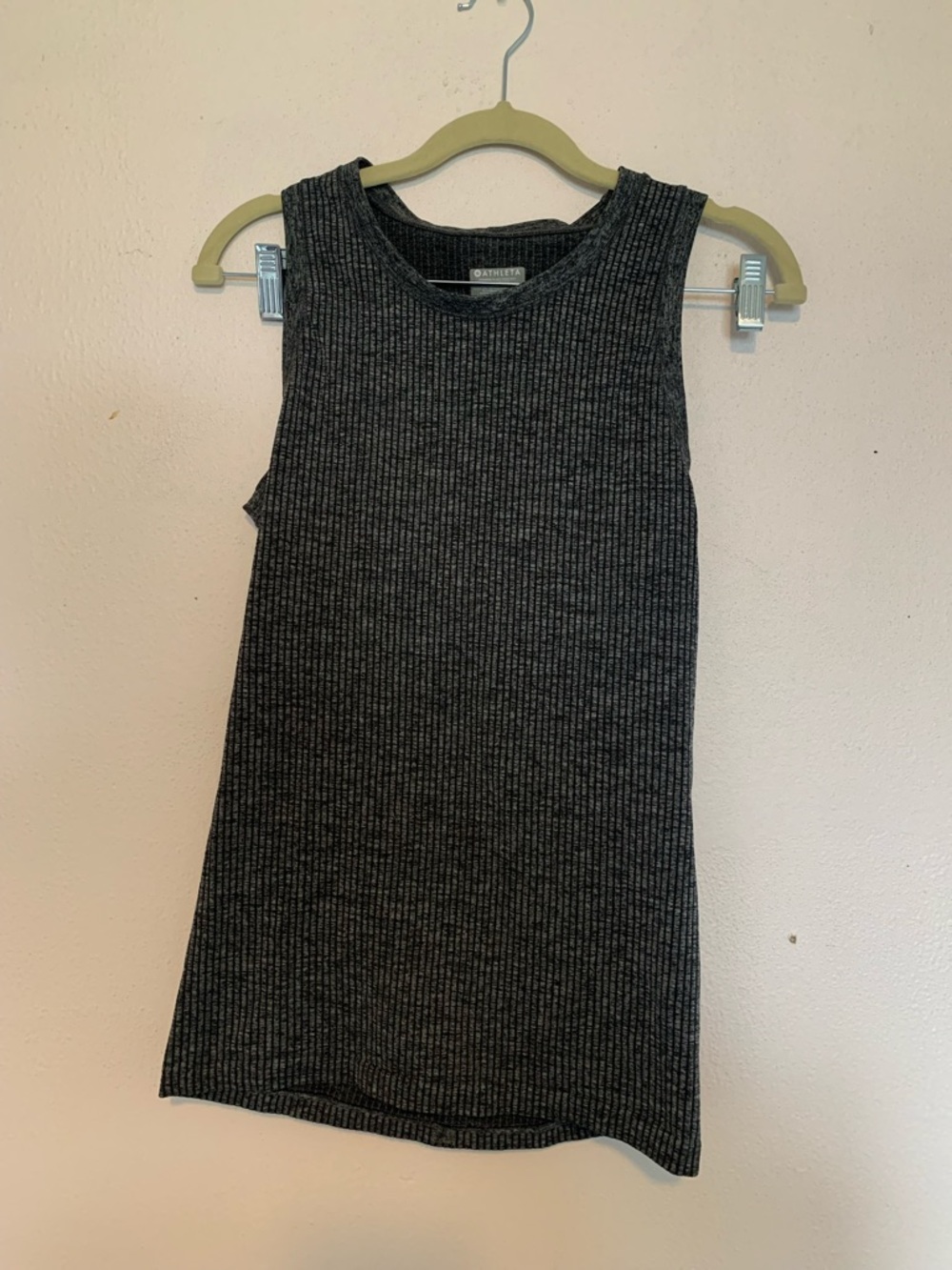 Athleta Ribbed Sleeveless Tank Top - Dark Heather Gray